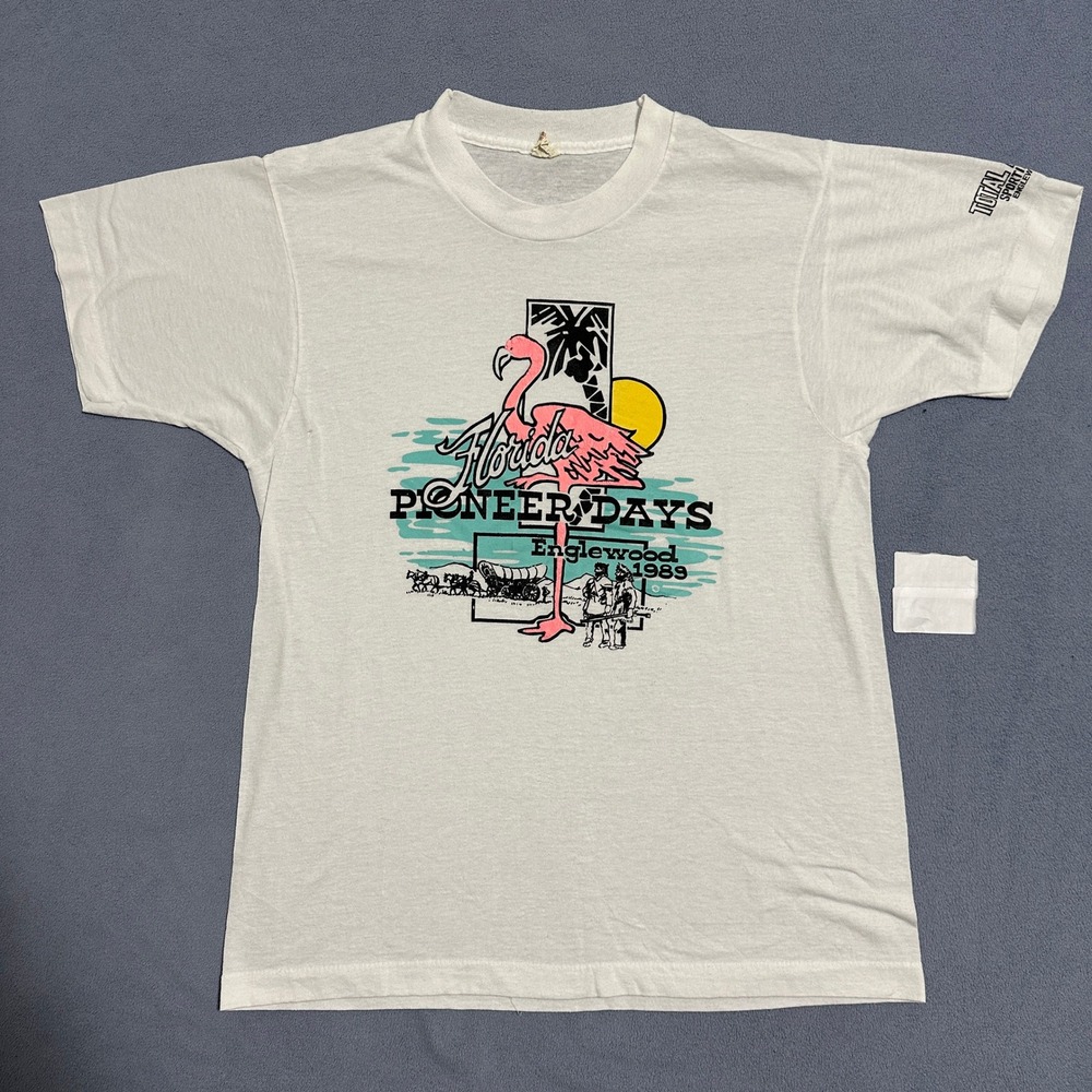 Vintage Screen Stars Florida Pioneer Days T Shirt Single Stitch White Size M